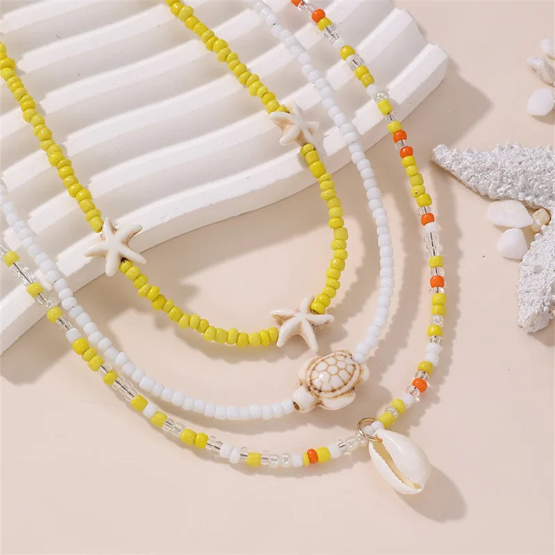 Sea Story Layers 3pc Necklace Set - Hello Baabs LLC 
