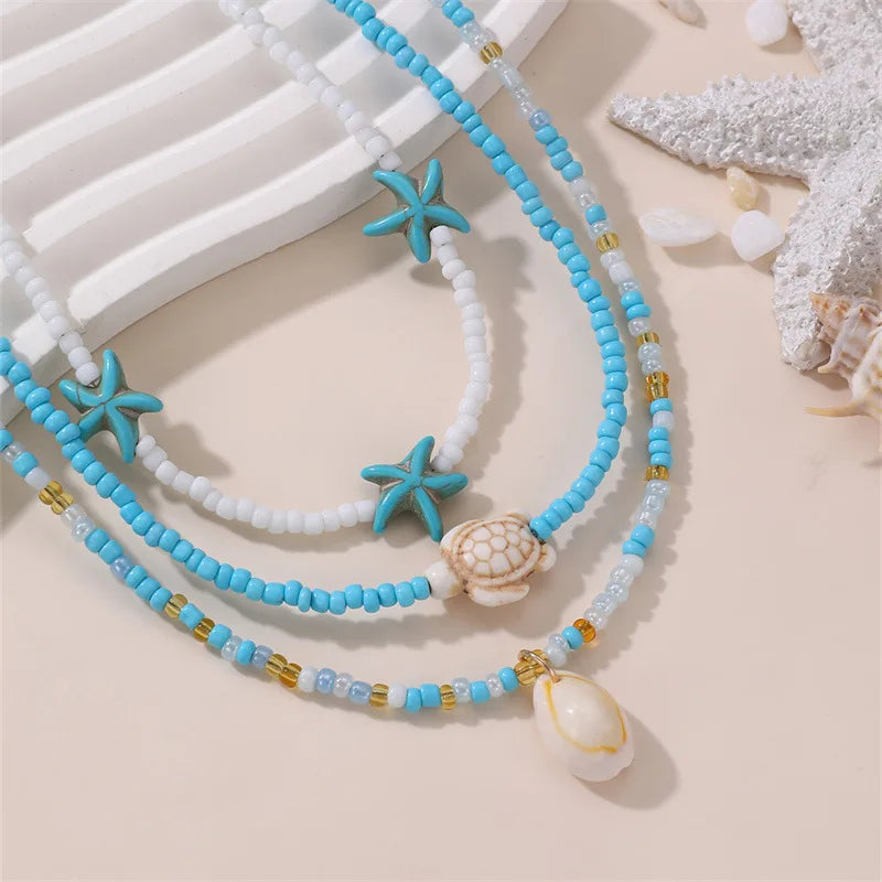 Sea Story Layers 3pc Necklace Set - Hello Baabs LLC 