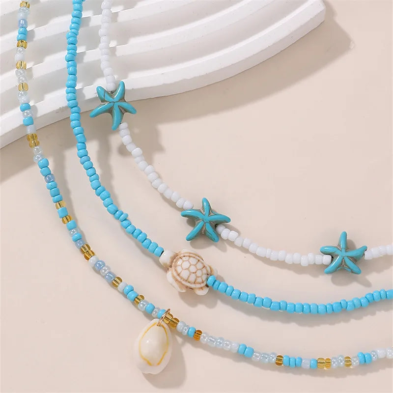 Sea Story Layers 3pc Necklace Set - Hello Baabs LLC 