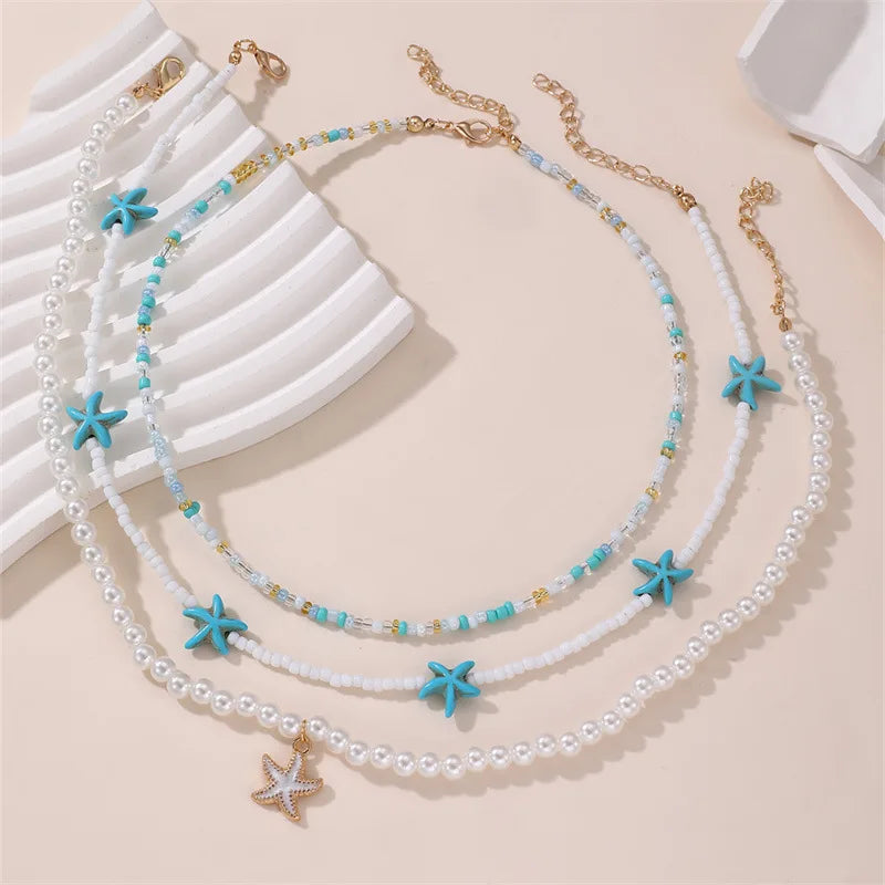 Sea Story Layers 3pc Necklace Set - Hello Baabs LLC 