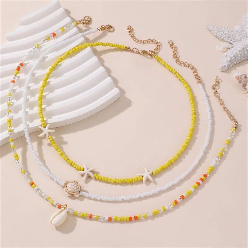 Sea Story Layers 3pc Necklace Set - Hello Baabs LLC 