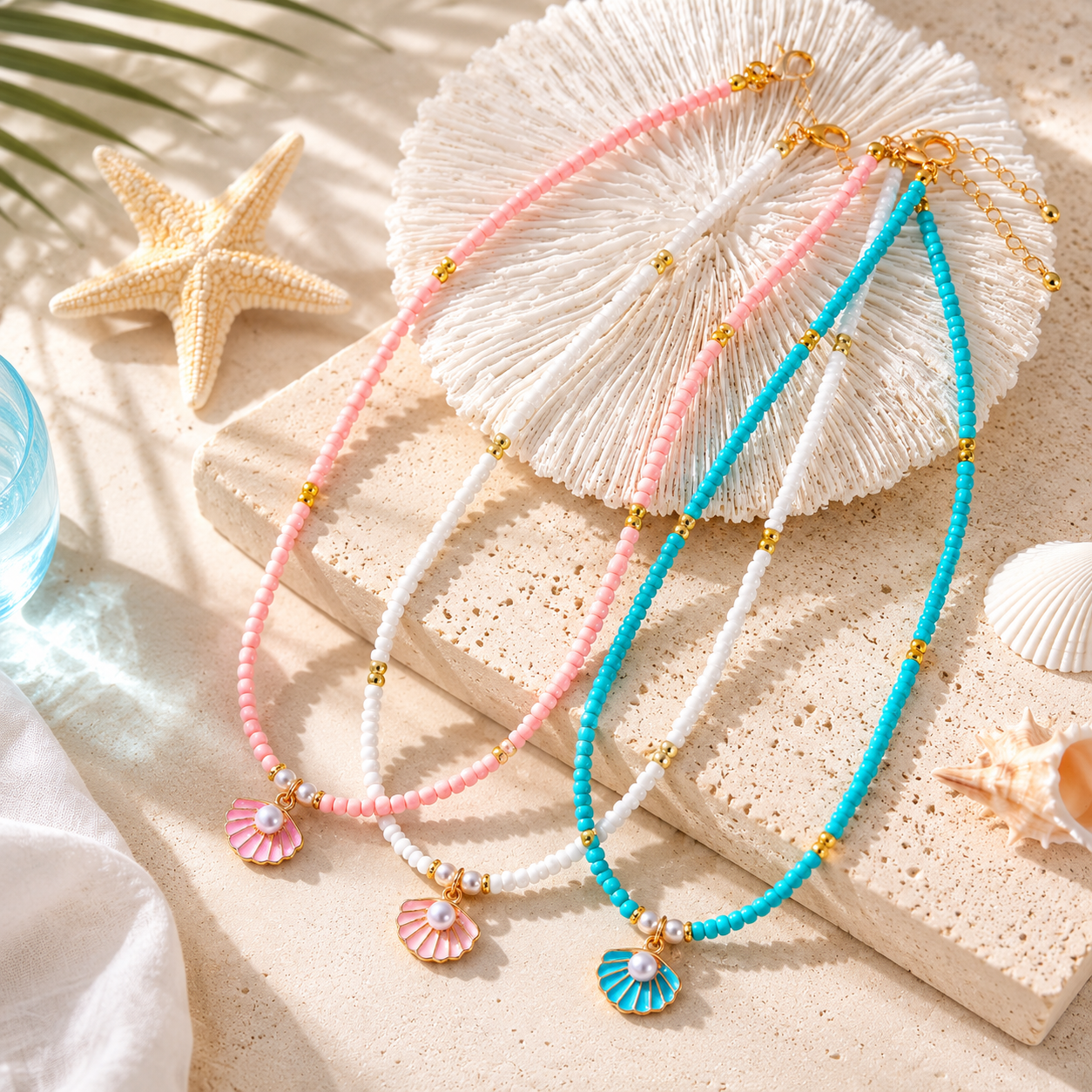 Seashell Treasure Necklace - 3 colors - Hello Baabs
