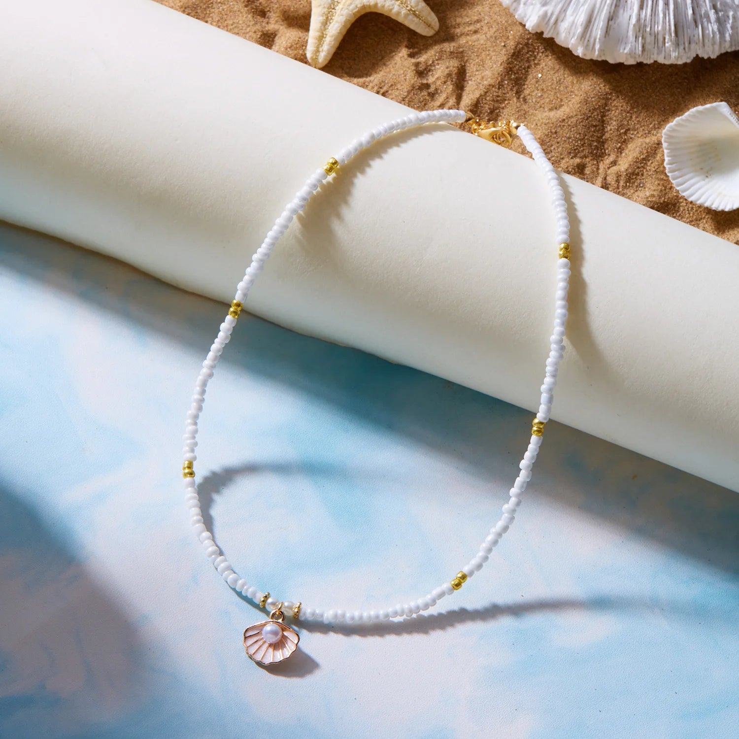 Seashell Treasure Necklace - 3 colors - Hello Baabs LLC 