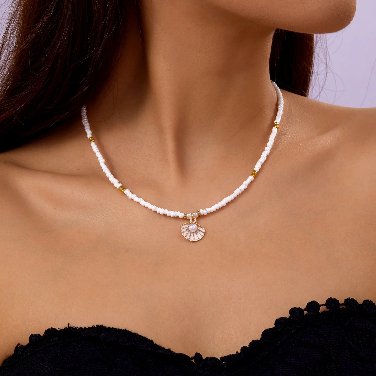 Seashell Treasure Necklace - 3 colors - Hello Baabs LLC 