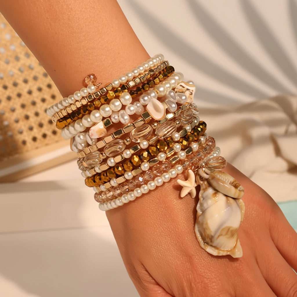 Seashell Wander Bracelet Stack - Hello Baabs