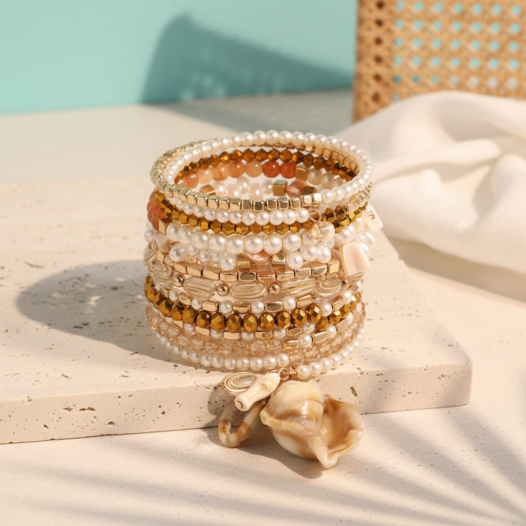 Seashell Wander Bracelet Stack - Hello Baabs