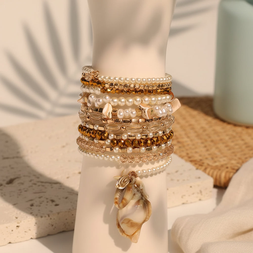 Seashell Wander Bracelet Stack - Hello Baabs