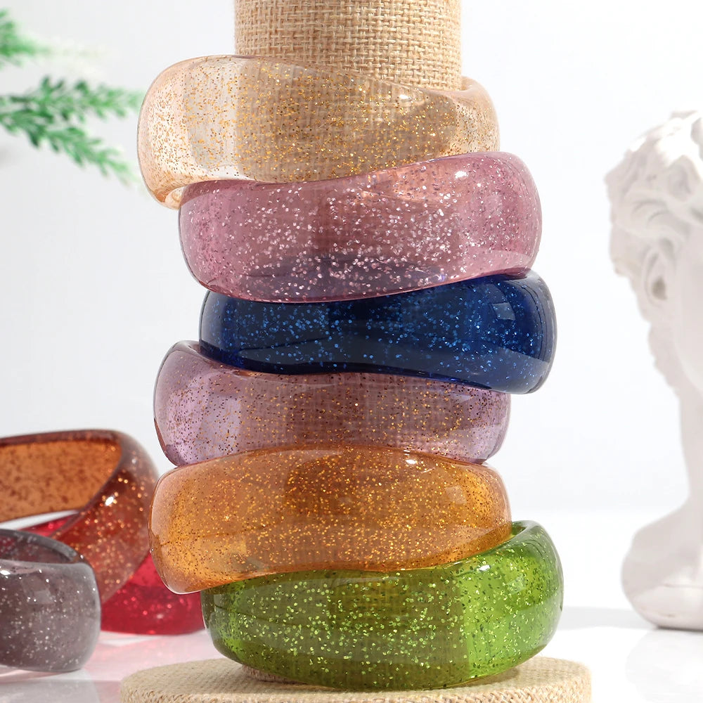 Shimmer Wave Bangle (2.60" diameter) - 9 colors - Hello Baabs LLC 