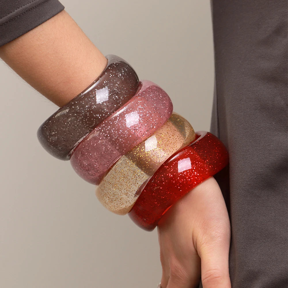 Shimmer Wave Bangle (2.60" diameter) - 9 colors - Hello Baabs LLC 