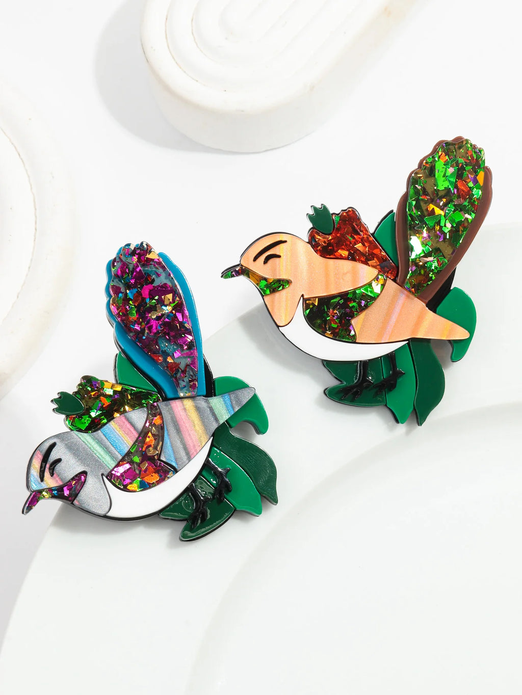 Shimmering Songbird Brooch - 2 colors - Hello Baabs LLC 