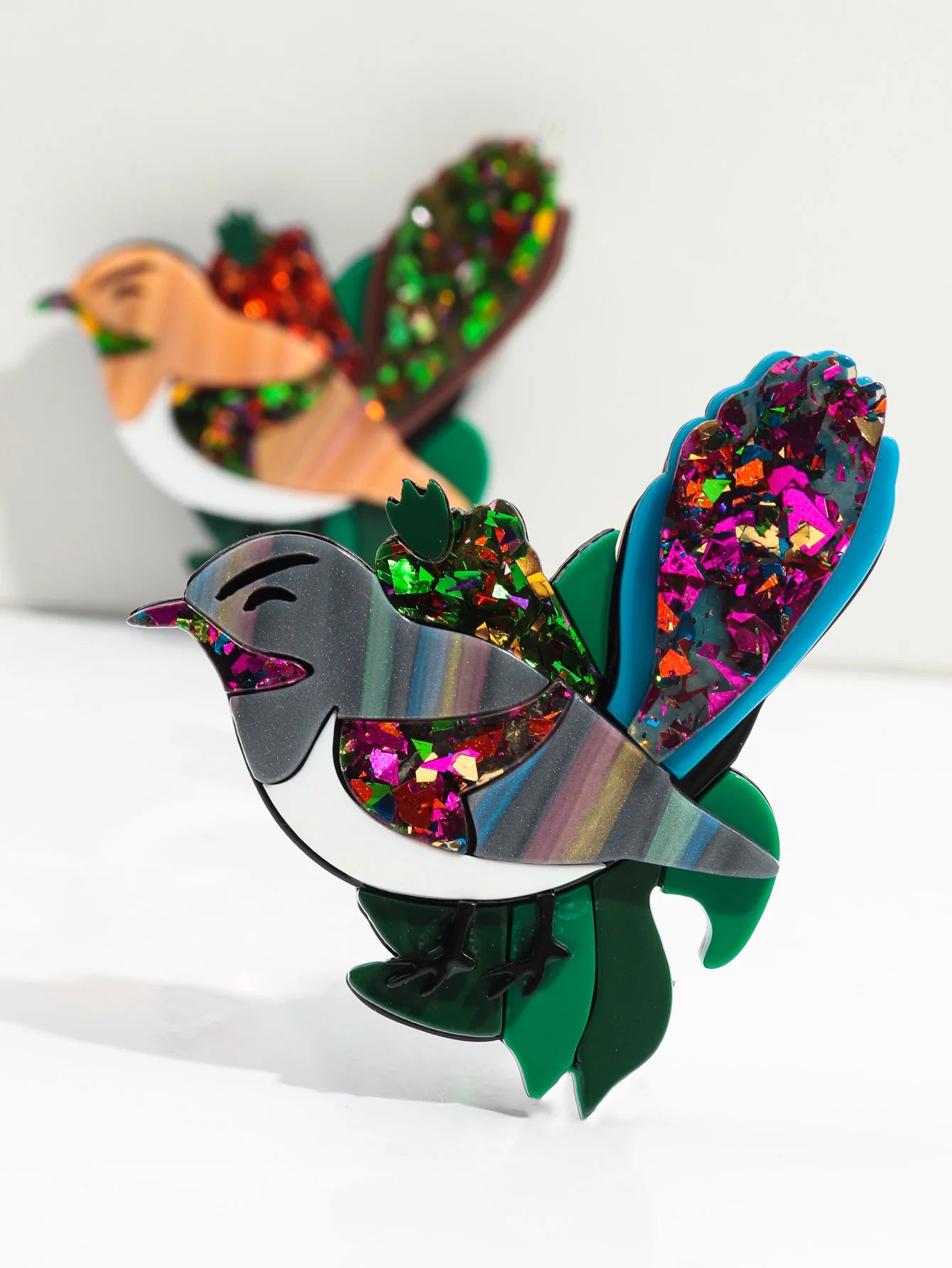 Shimmering Songbird Brooch - 2 colors - hello baabs 