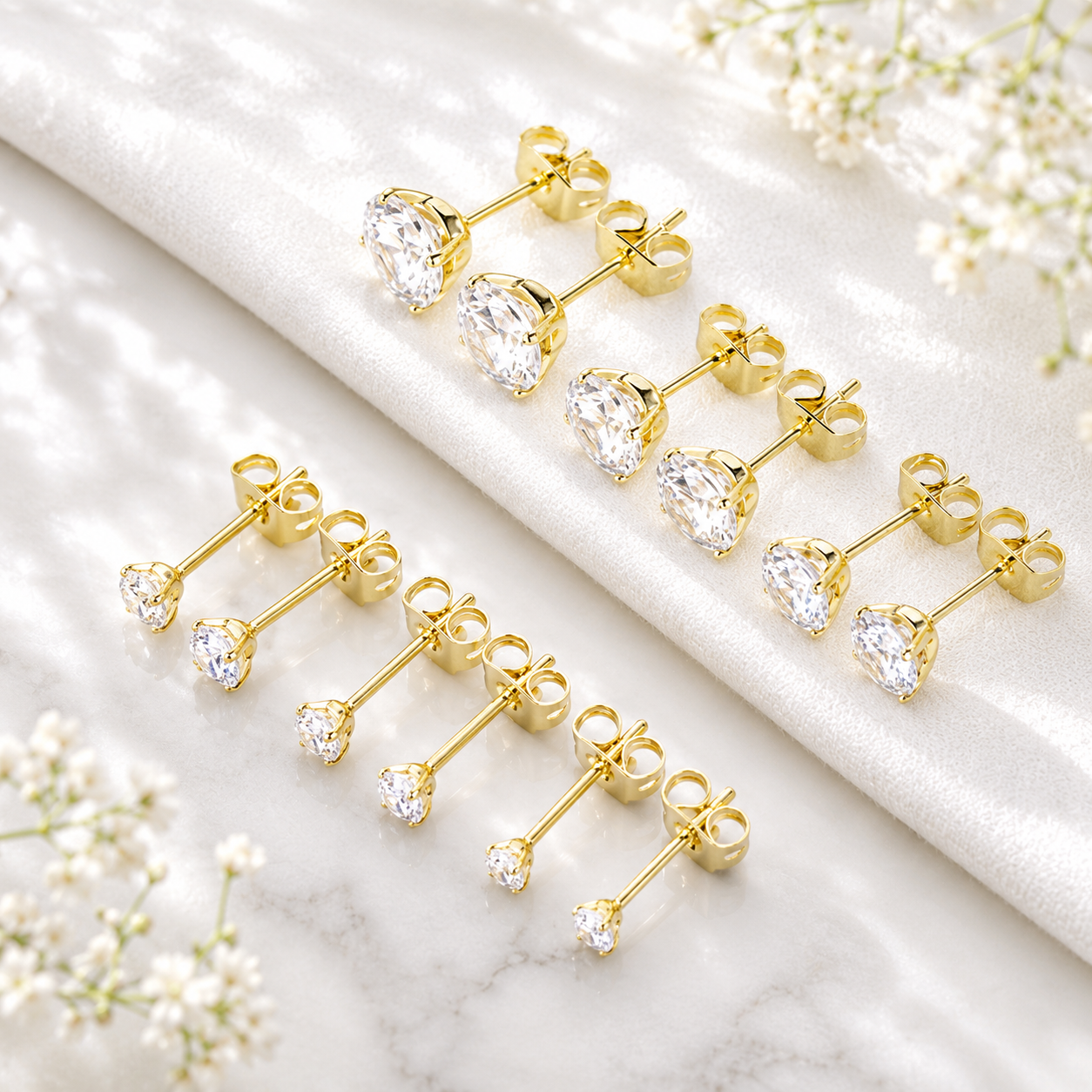 Shine Theory Standard Stud Set - Gold or Silver / 2 size sets - Hello Baabs