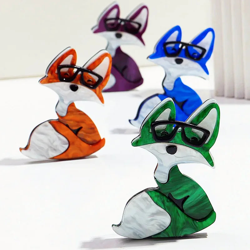 Smarty Fox Pin - 4 Colors - Hello Baabs