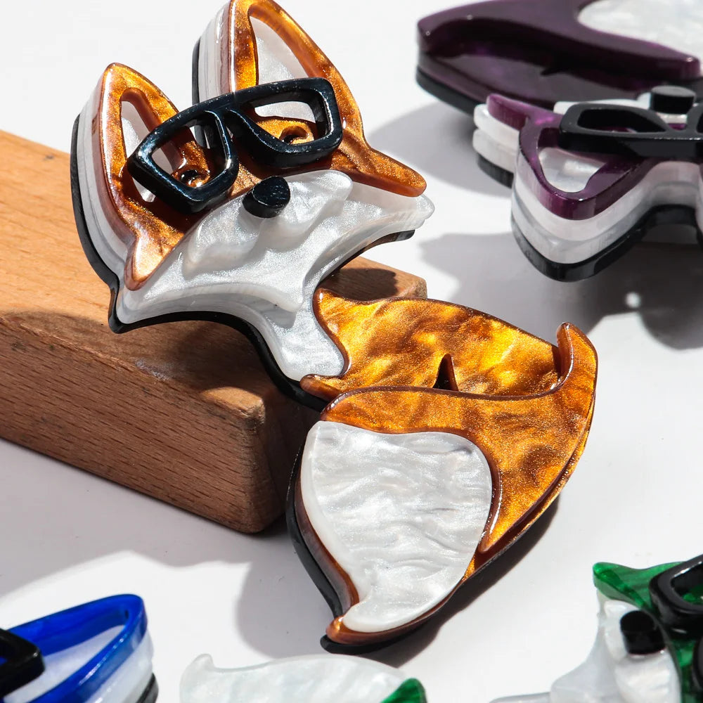 Smarty Fox Pin - 4 Colors - Hello Baabs