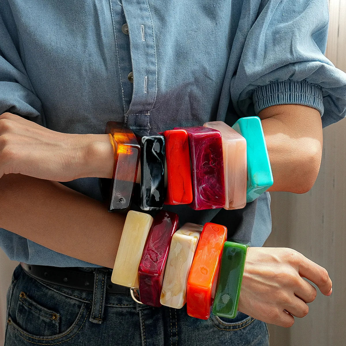 Square Theory Bangle (2.95" diameter) - 11 colors - Hello Baabs LLC 