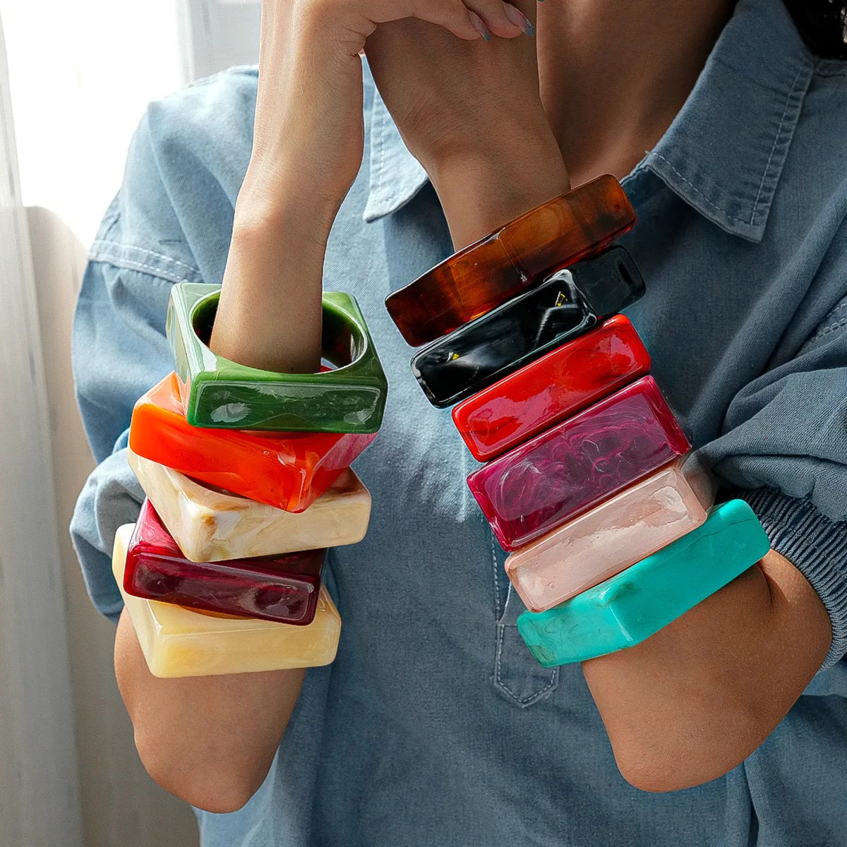 Square Theory Bangle (2.95" diameter) - 11 colors - Hello Baabs LLC 