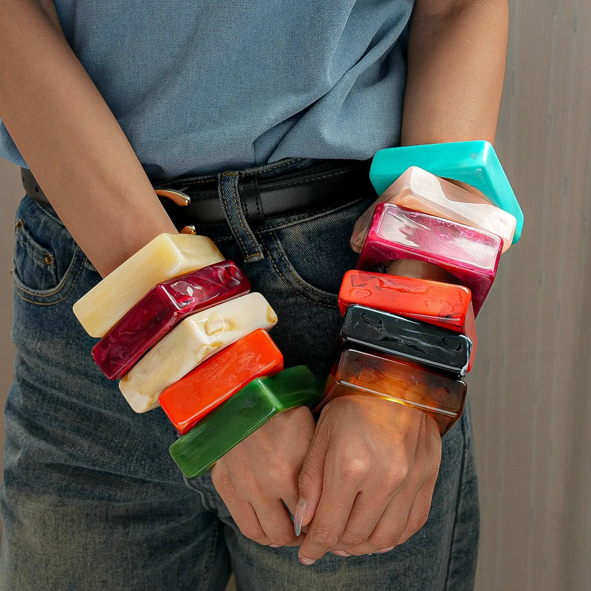 Square Theory Bangle (2.95" diameter) - 11 colors - Hello Baabs LLC 