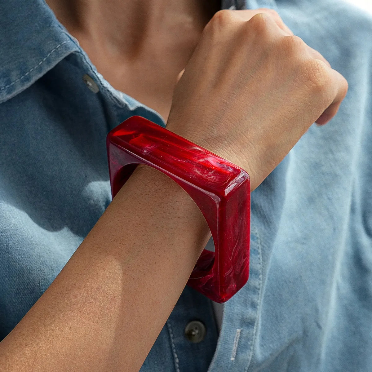 Square Theory Bangle (2.95" diameter) - 11 colors - Hello Baabs LLC 