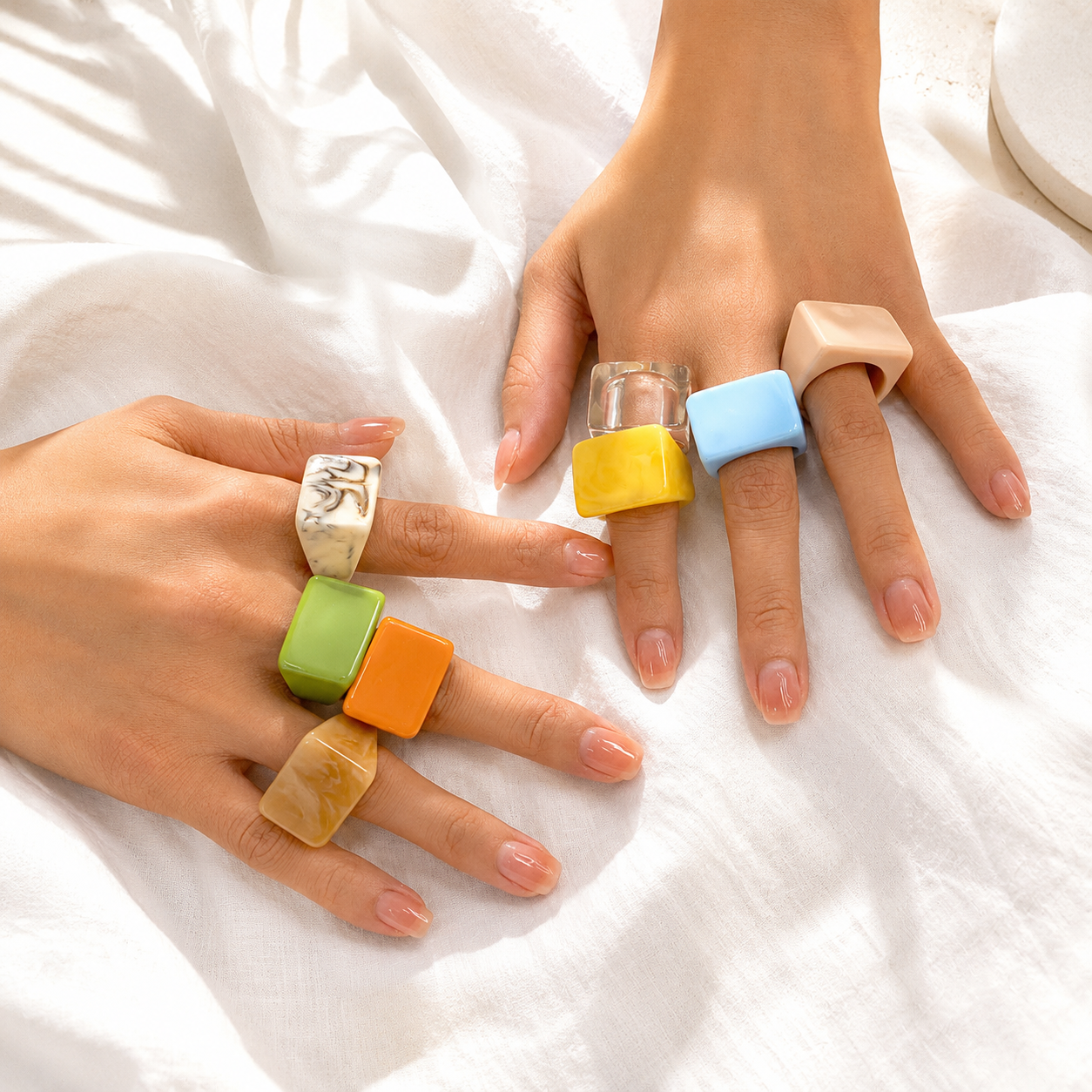 Squared Pop Ring (size 8) - 8 colors - Hello Baabs