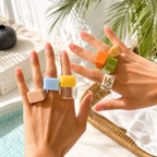 Squared Pop Ring (size 8) - 8 colors - Hello Baabs