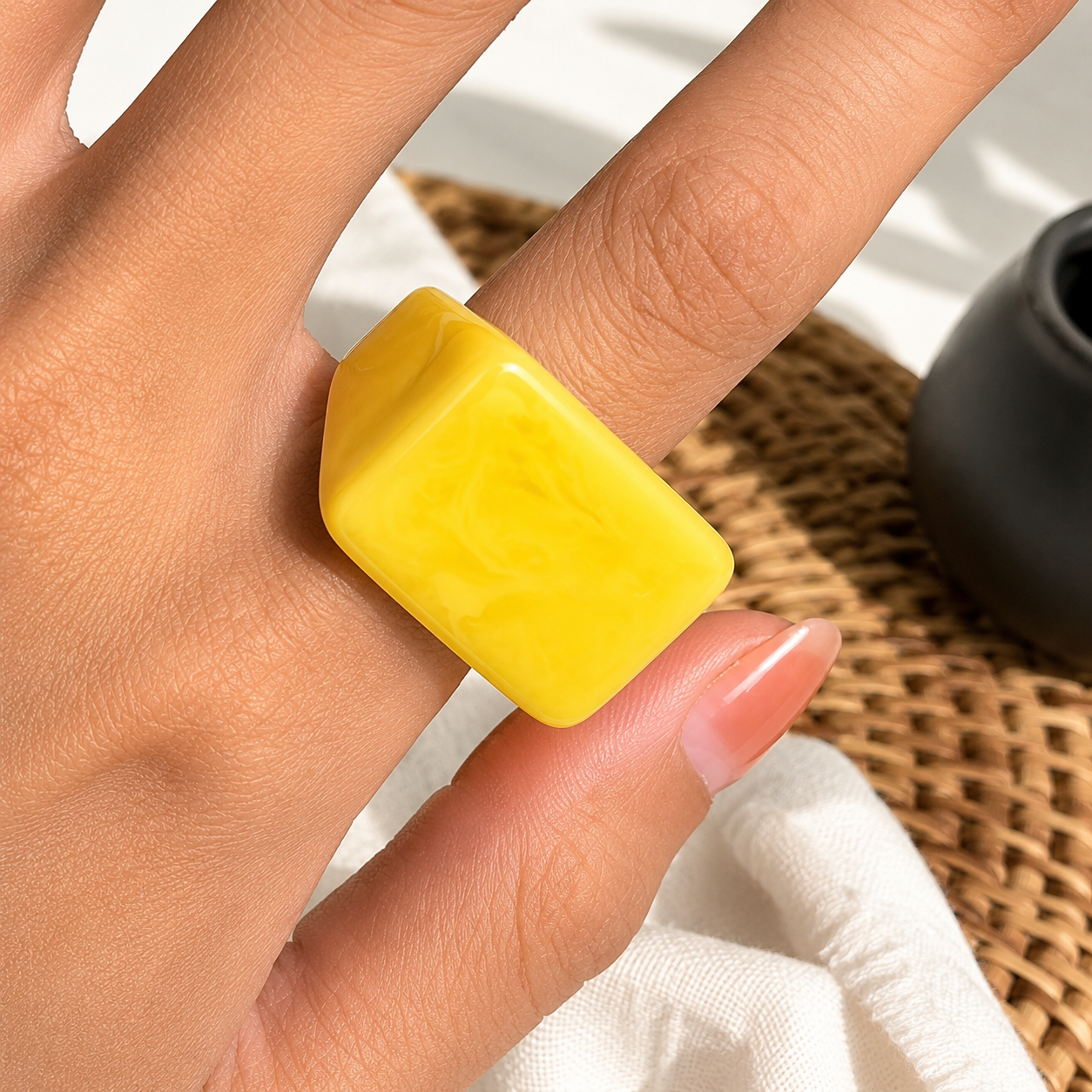 Squared Pop Ring (size 8) - 8 colors - Hello Baabs