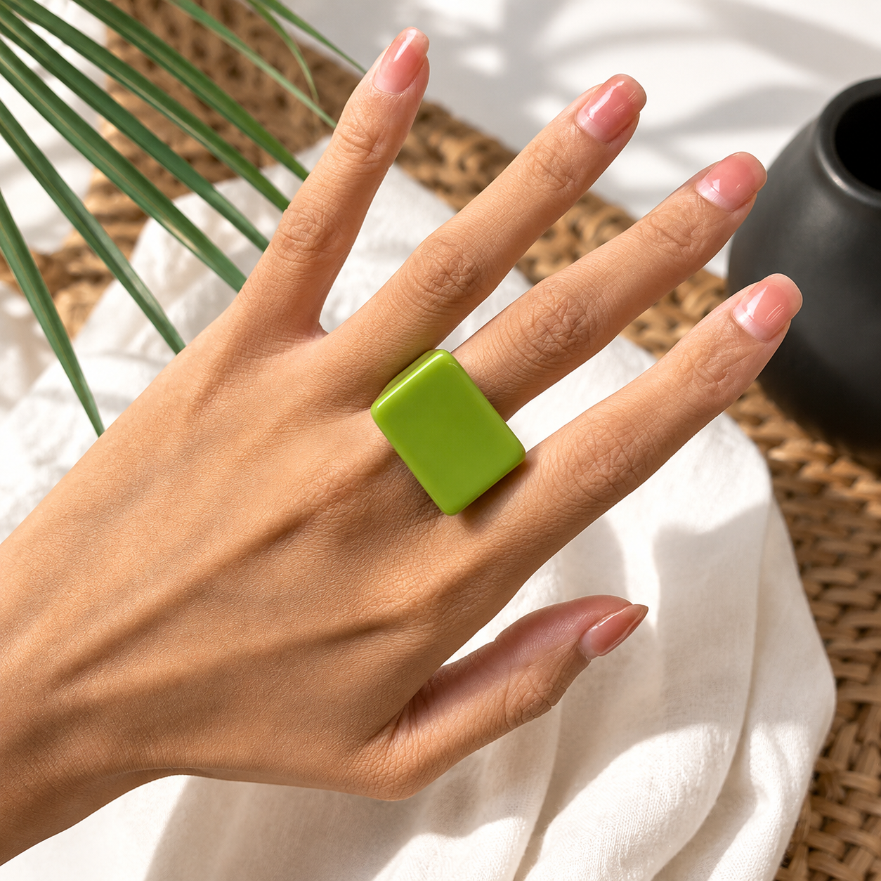 Squared Pop Ring (size 8) - 8 colors - Hello Baabs