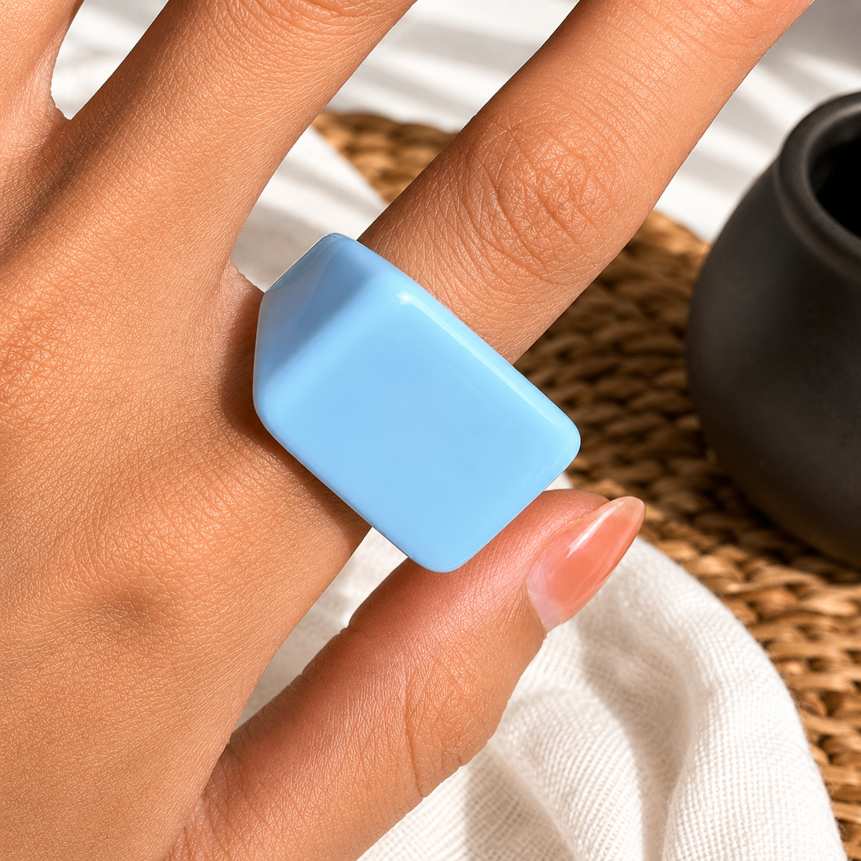 Squared Pop Ring (size 8) - 8 colors - Hello Baabs
