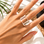 Squared Pop Ring (size 8) - 8 colors - Hello Baabs