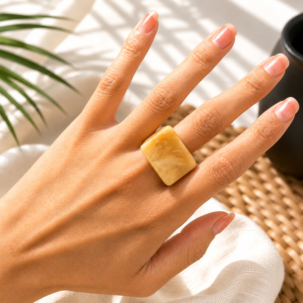 Squared Pop Ring (size 8) - 8 colors - Hello Baabs