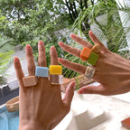 Squared Pop Ring (size 8) - 8 colors - hello baabs 