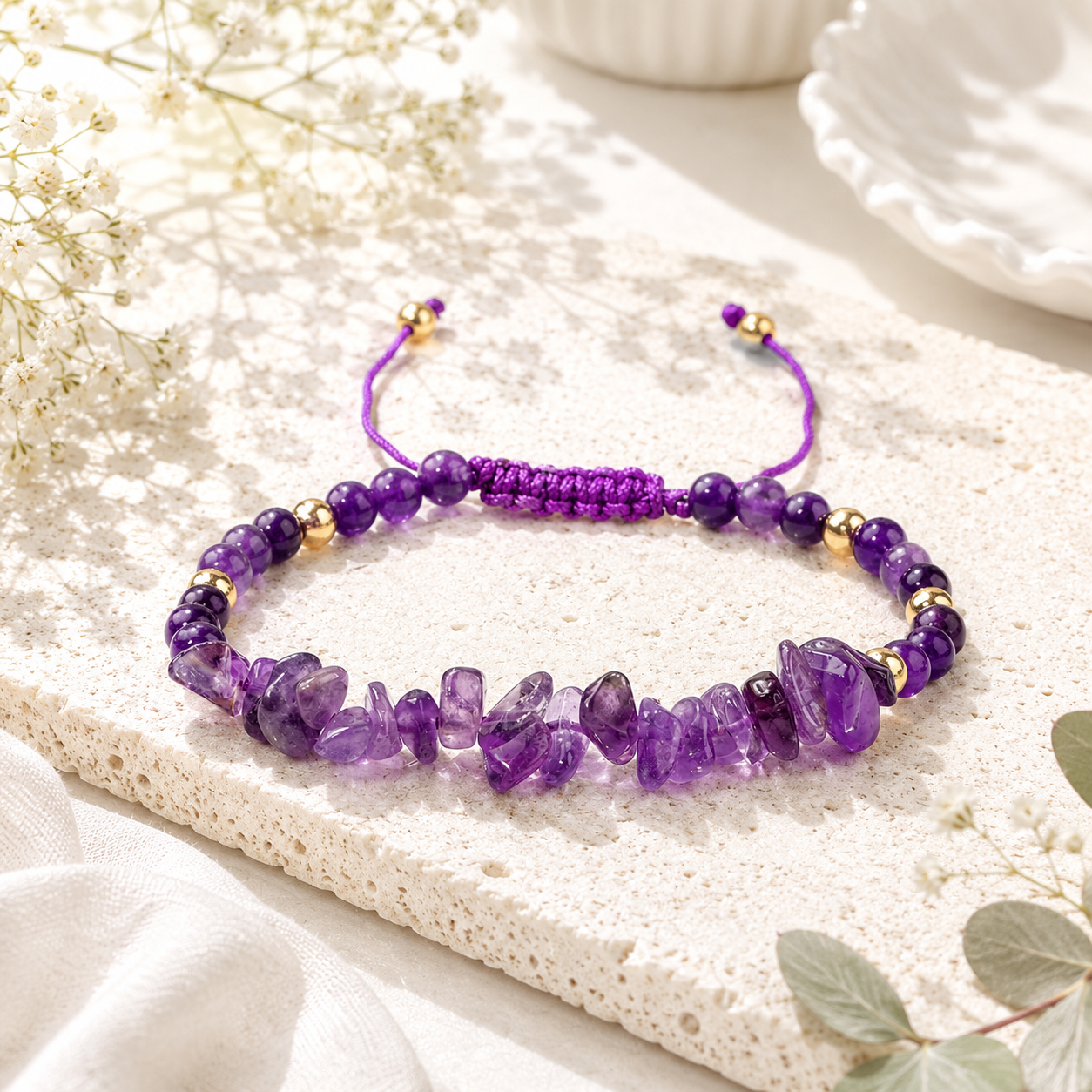 Stone Whisper Adjustable Bracelet - 8 colors - Hello Baabs