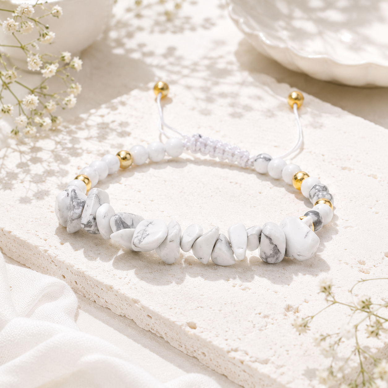 Stone Whisper Adjustable Bracelet - 8 colors - Hello Baabs