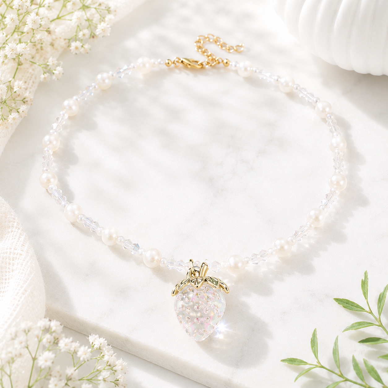 Strawberry Sparkle Necklace - 3 colors - Hello Baabs