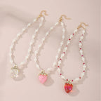 Strawberry Sparkle Necklace - 3 colors - Hello Baabs LLC 