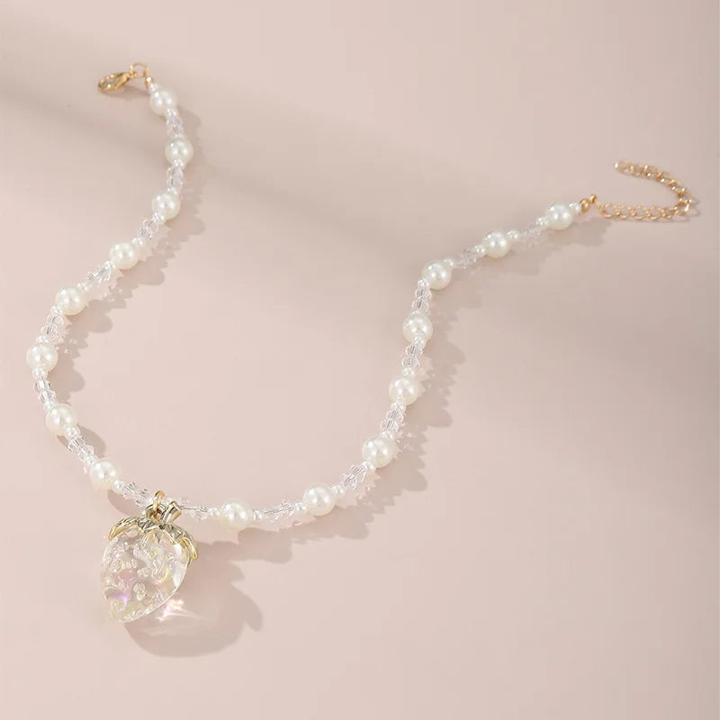 Strawberry Sparkle Necklace - 3 colors - Hello Baabs LLC 