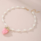 Strawberry Sparkle Necklace - 3 colors - Hello Baabs LLC 