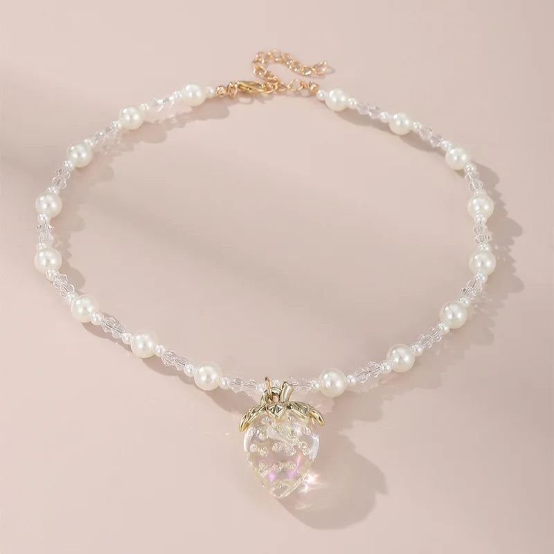 Strawberry Sparkle Necklace - 3 colors - Hello Baabs LLC 