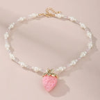 Strawberry Sparkle Necklace - 3 colors - Hello Baabs LLC 