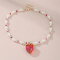 Strawberry Sparkle Necklace - 3 colors - Hello Baabs LLC 