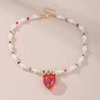Strawberry Sparkle Necklace - 3 colors - Hello Baabs LLC 