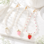Strawberry Sparkle Necklace - 3 colors - Hello Baabs LLC 