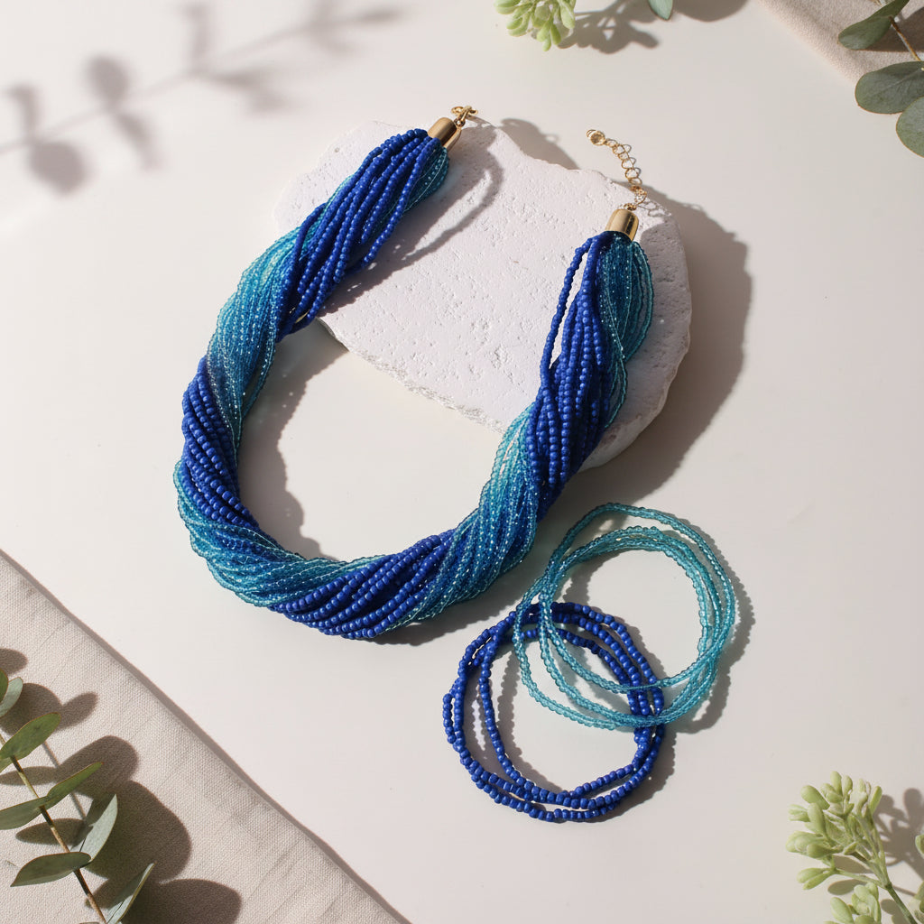 Sugar Bead Bash Necklace & Bracelet Set - 4 colors - Hello Baabs