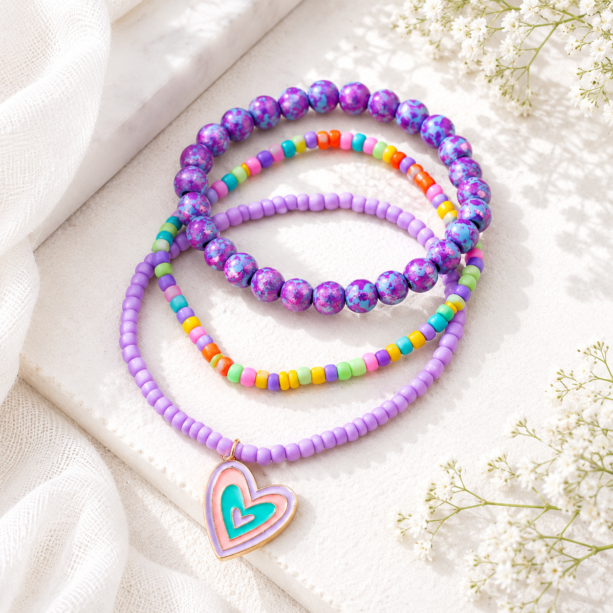 Sunny Charm Bracelet 3pc Set - 8 variants - Hello Baabs