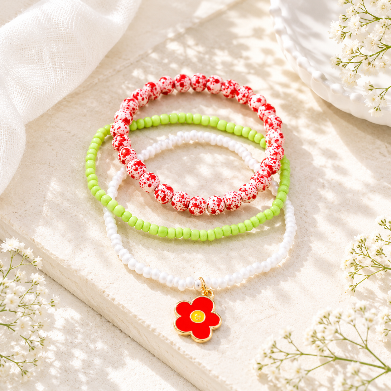 Sunny Charm Bracelet 3pc Set - 8 variants - Hello Baabs
