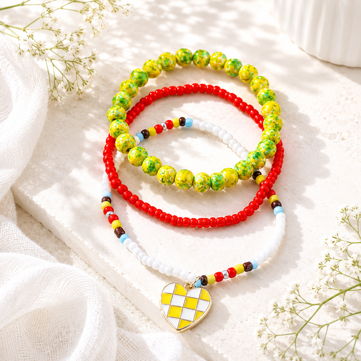 Sunny Charm Bracelet 3pc Set - 8 variants - Hello Baabs