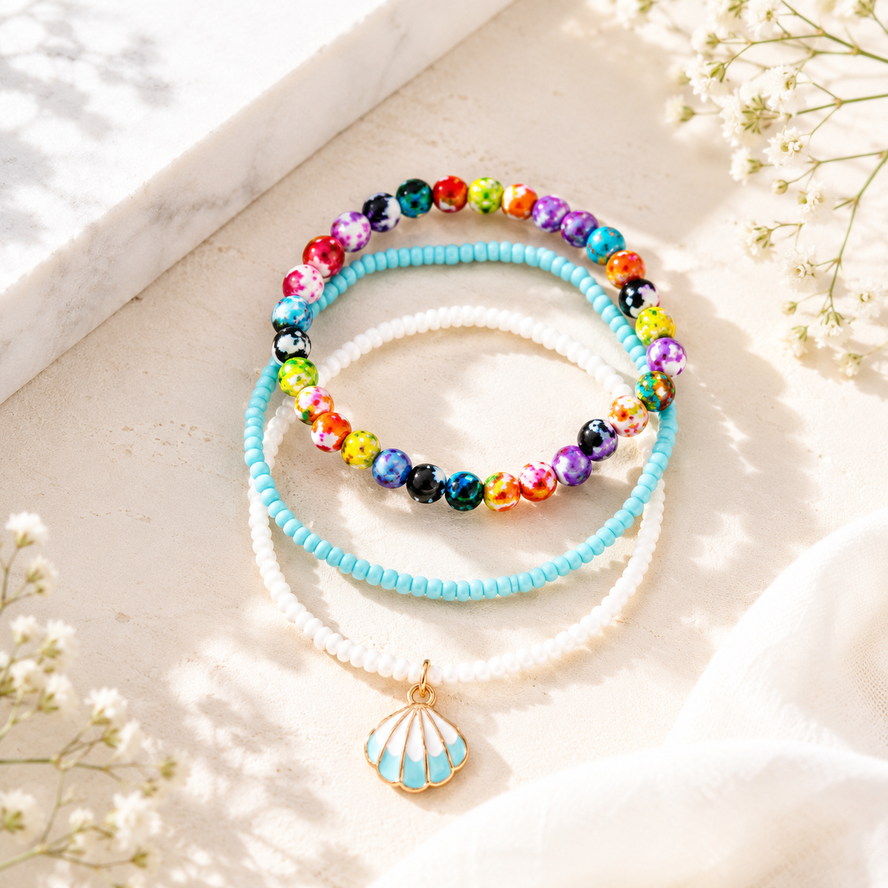 Sunny Charm Bracelet 3pc Set - 8 variants - Hello Baabs