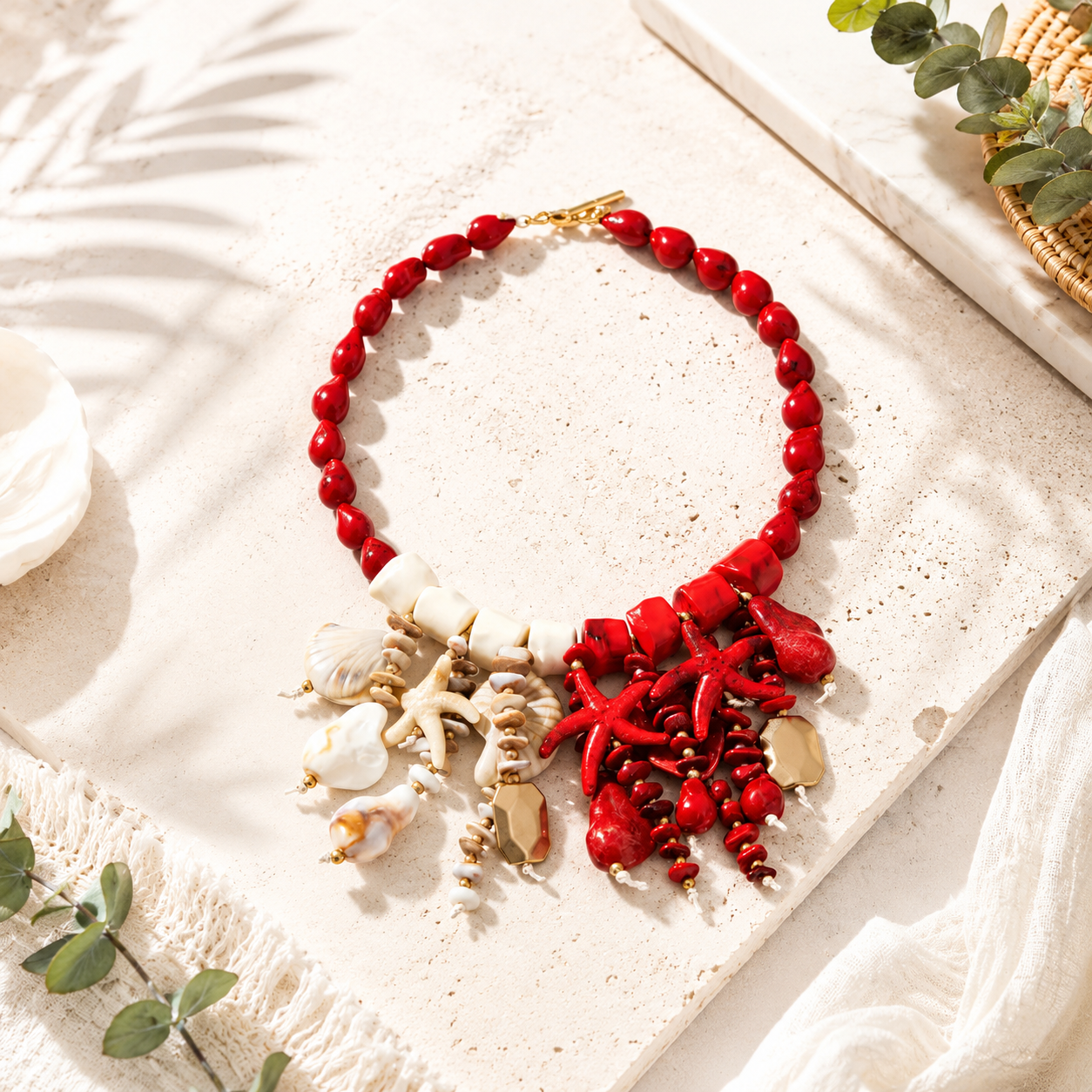 Sunset Shore Bead Necklace - Hello Baabs