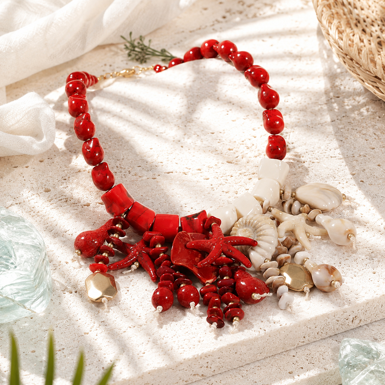 Sunset Shore Bead Necklace - Hello Baabs