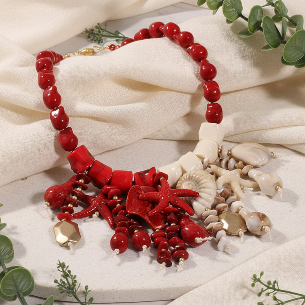 Sunset Shore Bead Necklace - Hello Baabs LLC 