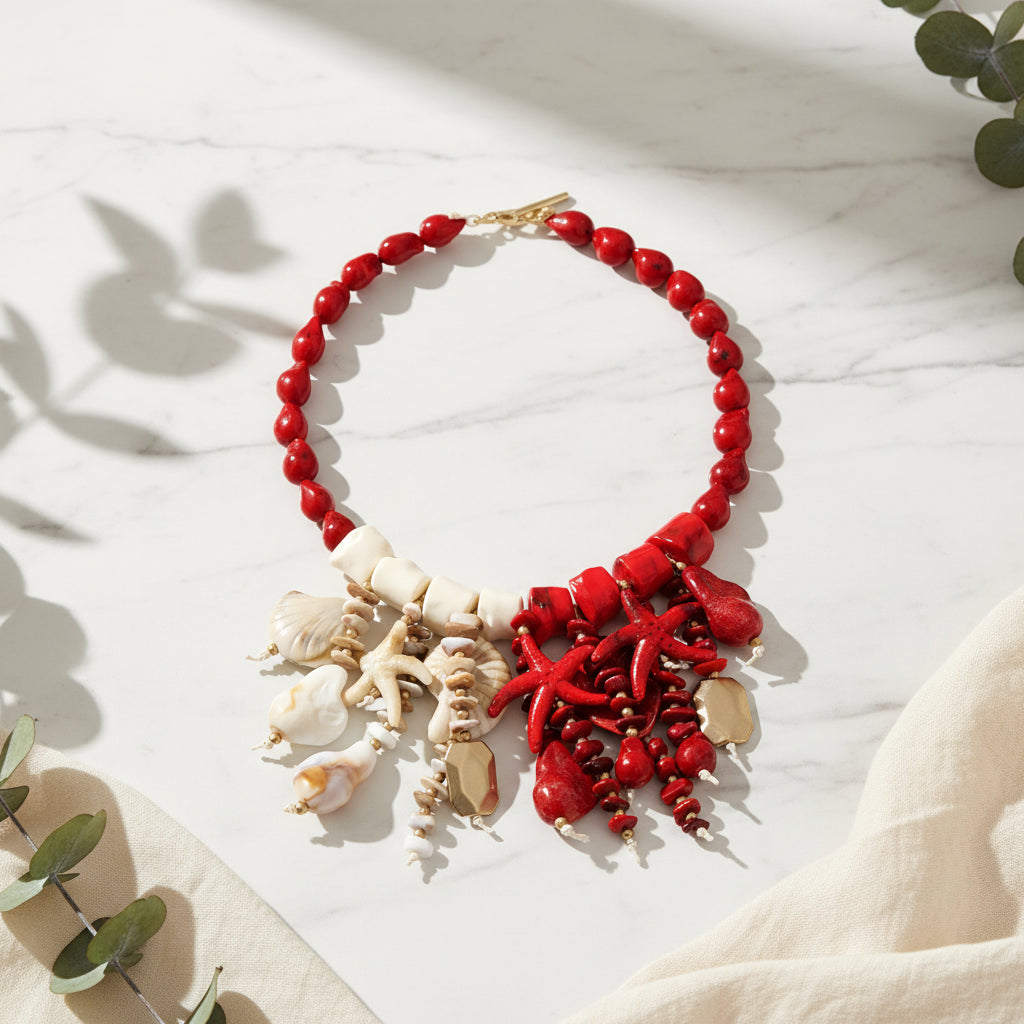 Sunset Shore Bead Necklace - Hello Baabs LLC 